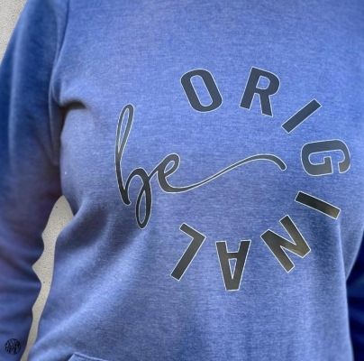Bügelbild - " be Original - SCHWARZ " Größe nach Auswahl